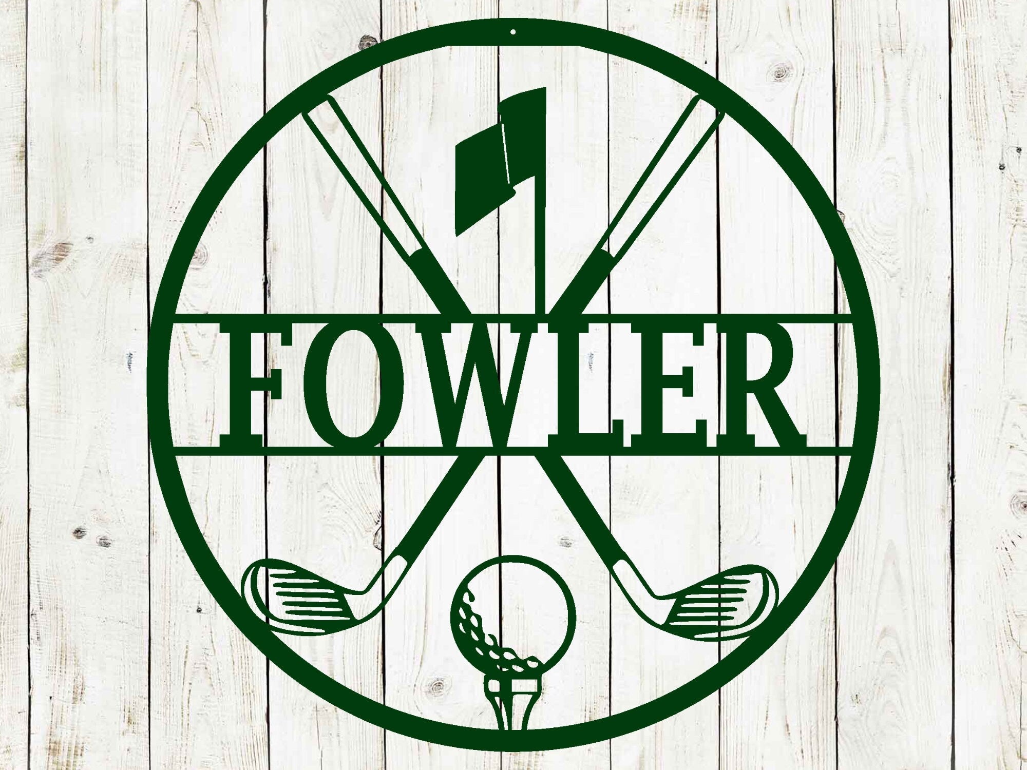Personalized Golf Metal Sign | Custom Golf Monogram Wall Art