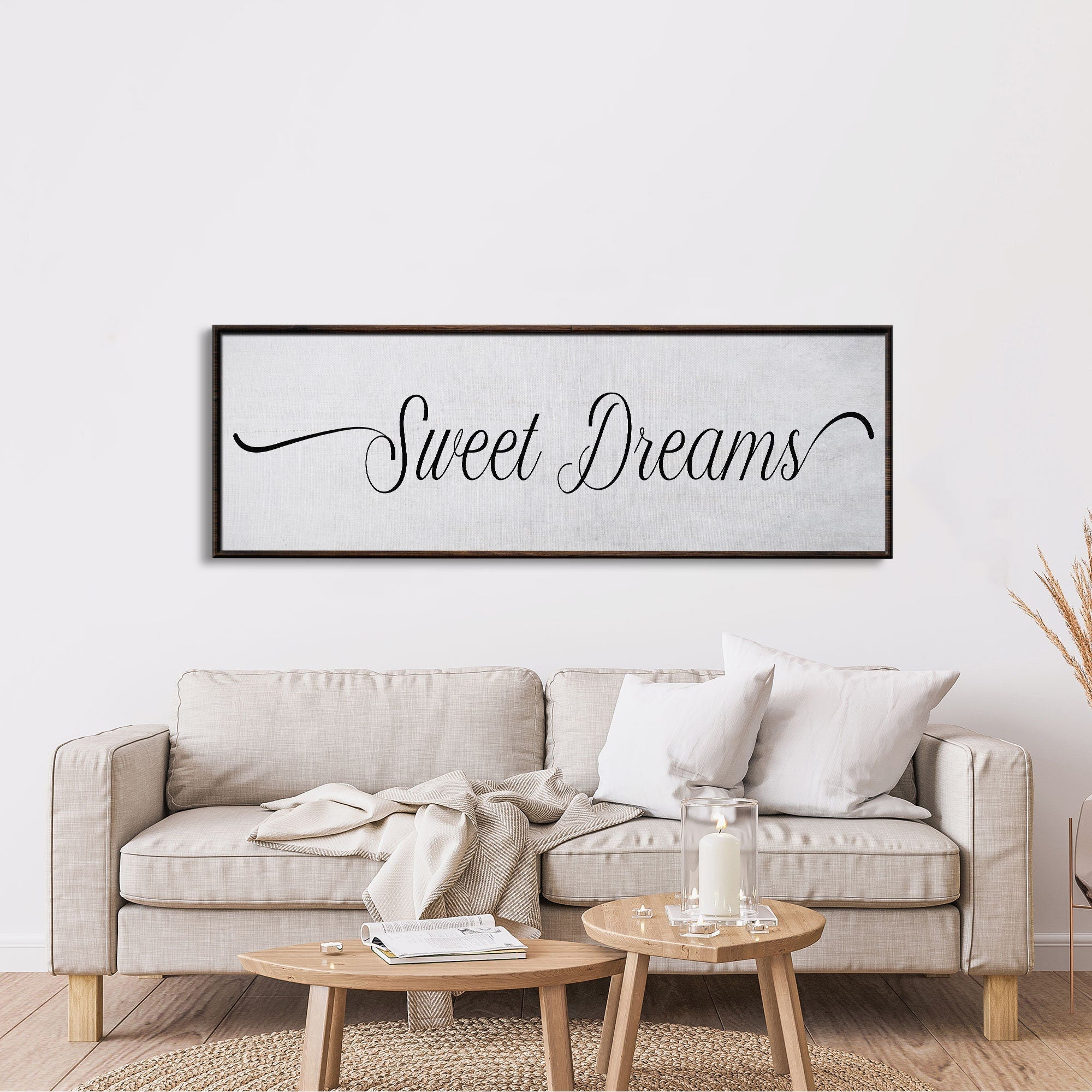 Sweet Dreams Sign, Large Bedroom Wall Decor over the Bed, Farmhouse Decor, Wall Art Decor, Canvas Print, Bedroom Wall Decor
