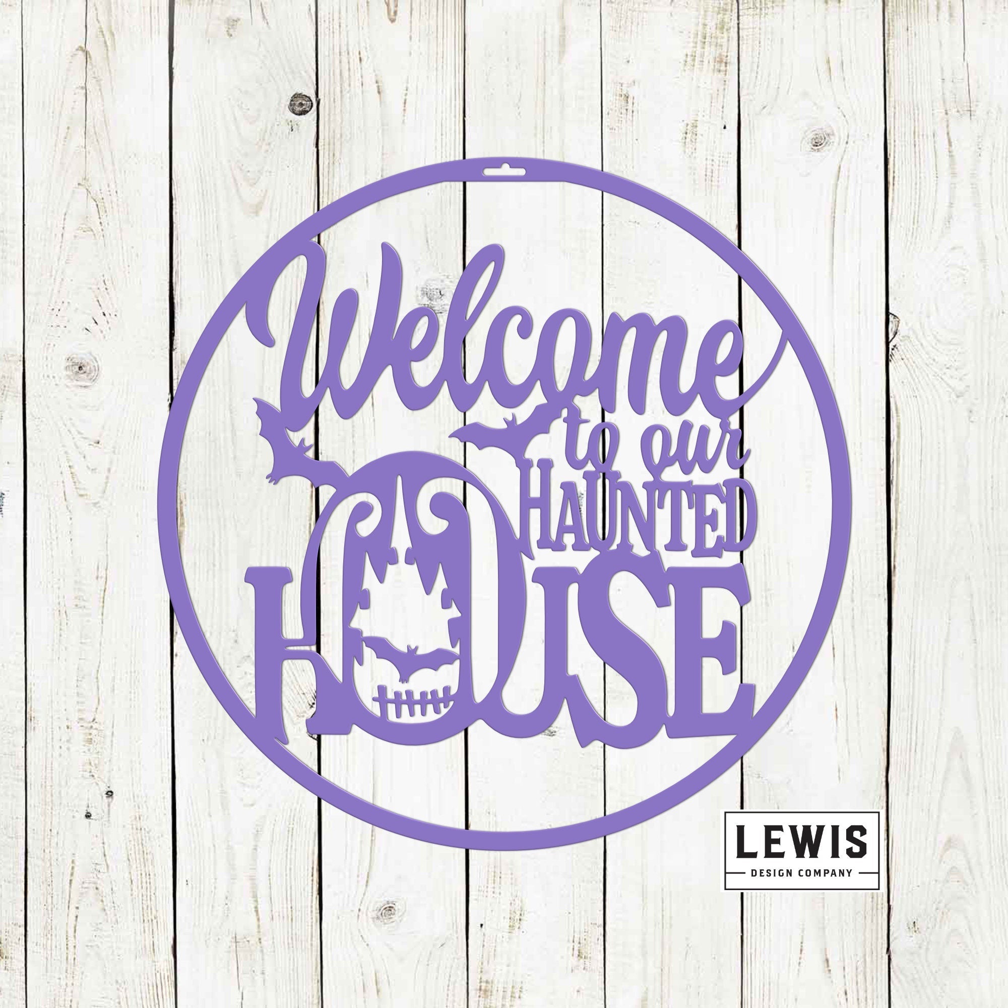 Welcome to Our Haunted House Metal Door Hanger | Halloween Decor