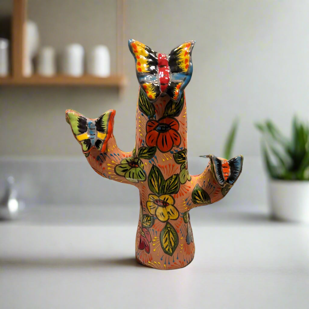 Cactus Statue | Colorful Handmade Mexican Art