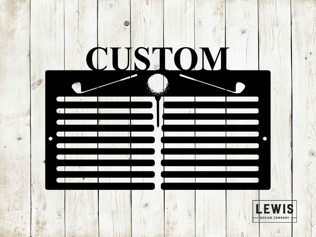 Golf Scorecard Display with Clubs | Personalized Metal Golf Decor