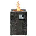 16 Feet Square Outdoor Propane Fire Pit with Lava Rocks Waterproof Cover 30000 BTU