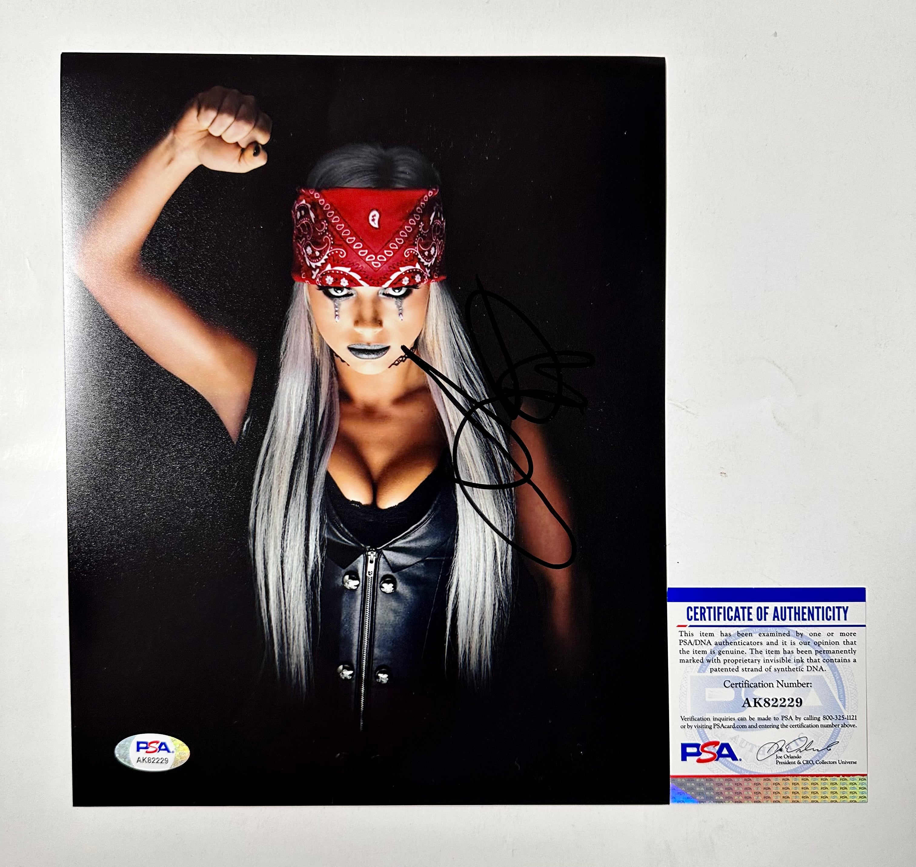 Liv Morgan Signed WWE Champion UnderTaker Tribute 8x10 Photo With PSA/DNA COA
