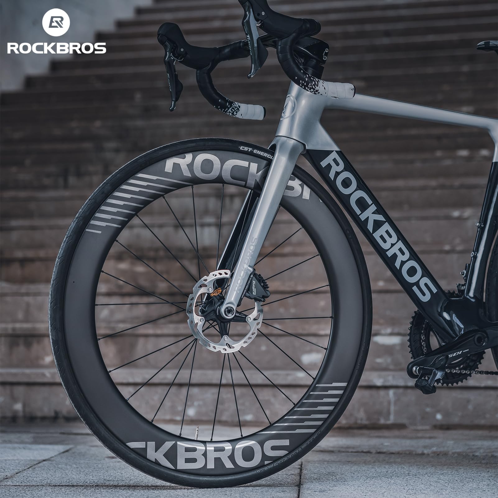 ROCKBROS 700c Carbon Fiber Disc Rim 38/50/65 mm  1.6-1.7 kg Clincher Wheelset