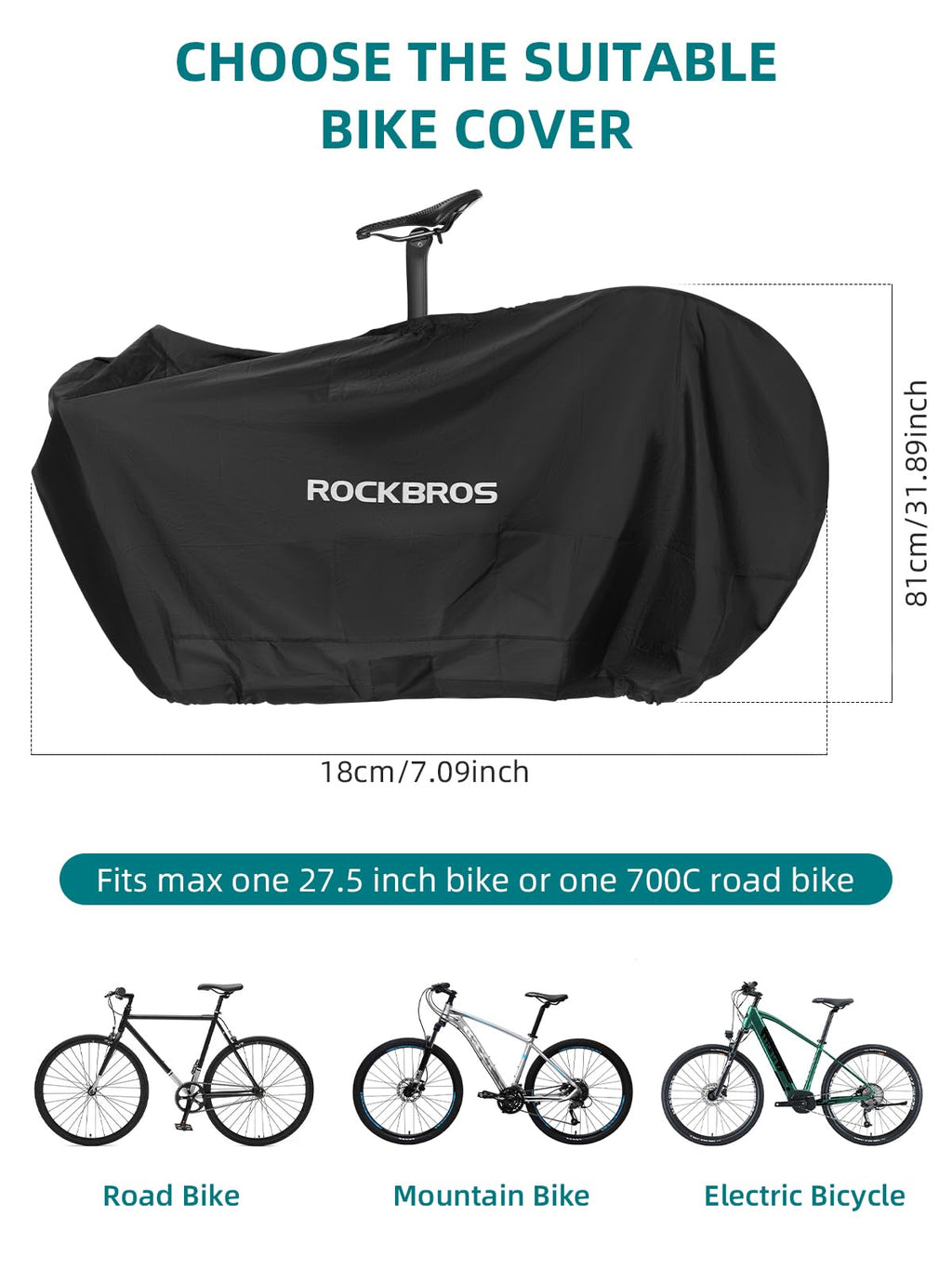 ROCKBROS Bike Cover for 19-27.5 inches Bikes Bike Storage Bag Foldable Storage Bag