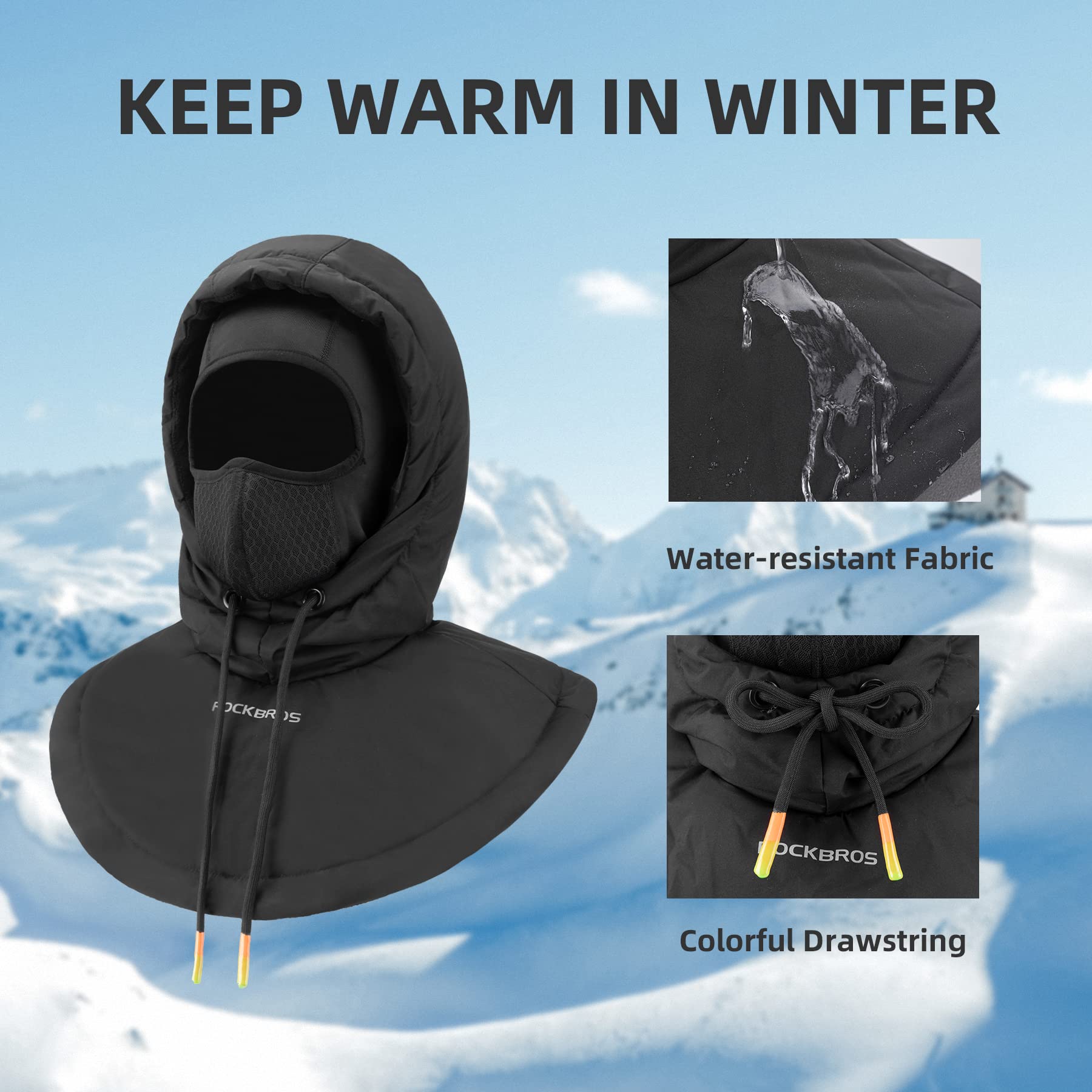 ROCKBROS Ski Mask for Men Women Winter Balaclava Ski Mack Thermal Fleece