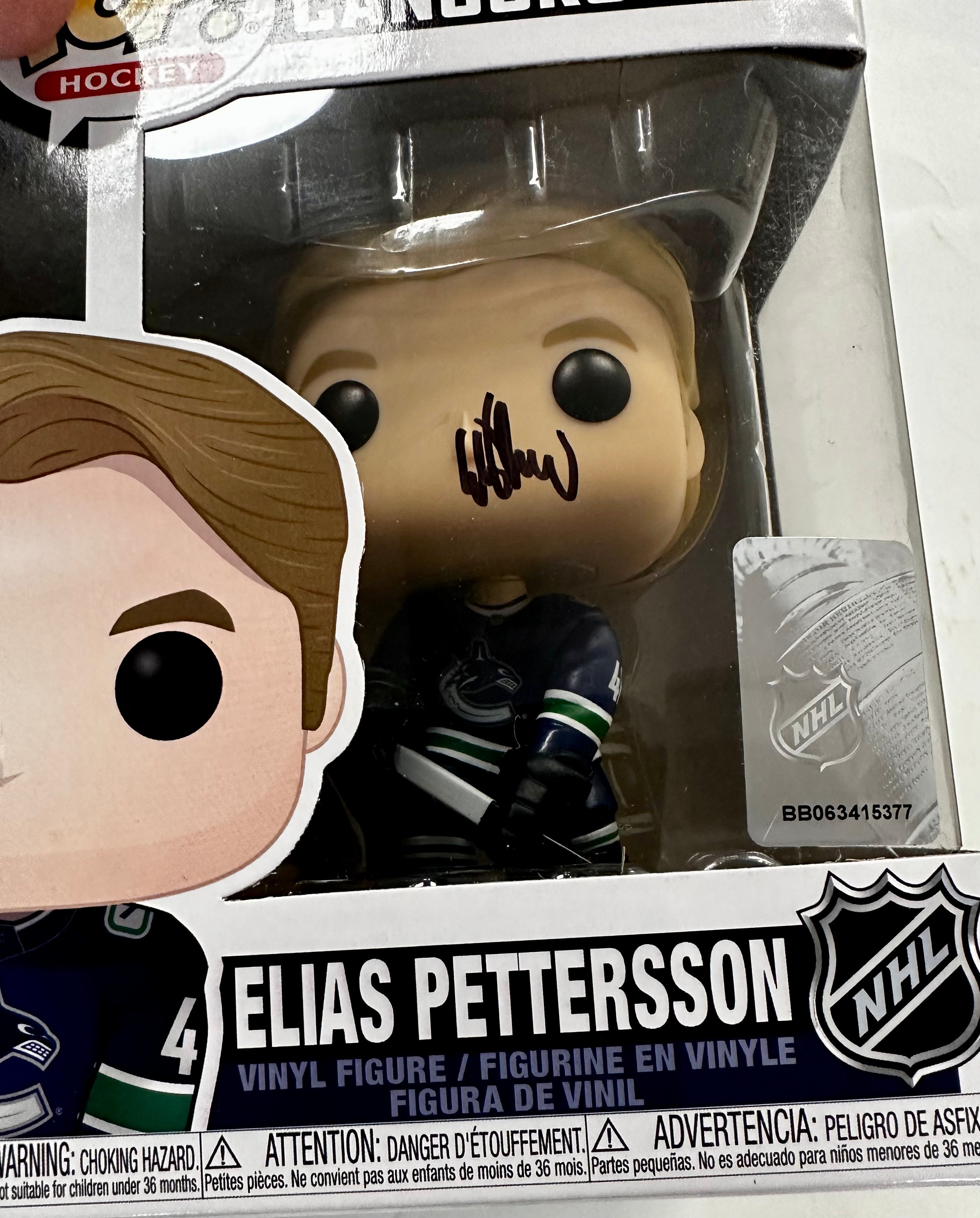 Elias Pettersson Signed Vancouver Canucks Funko Pop! #52 With JSA COA NHL Hockey