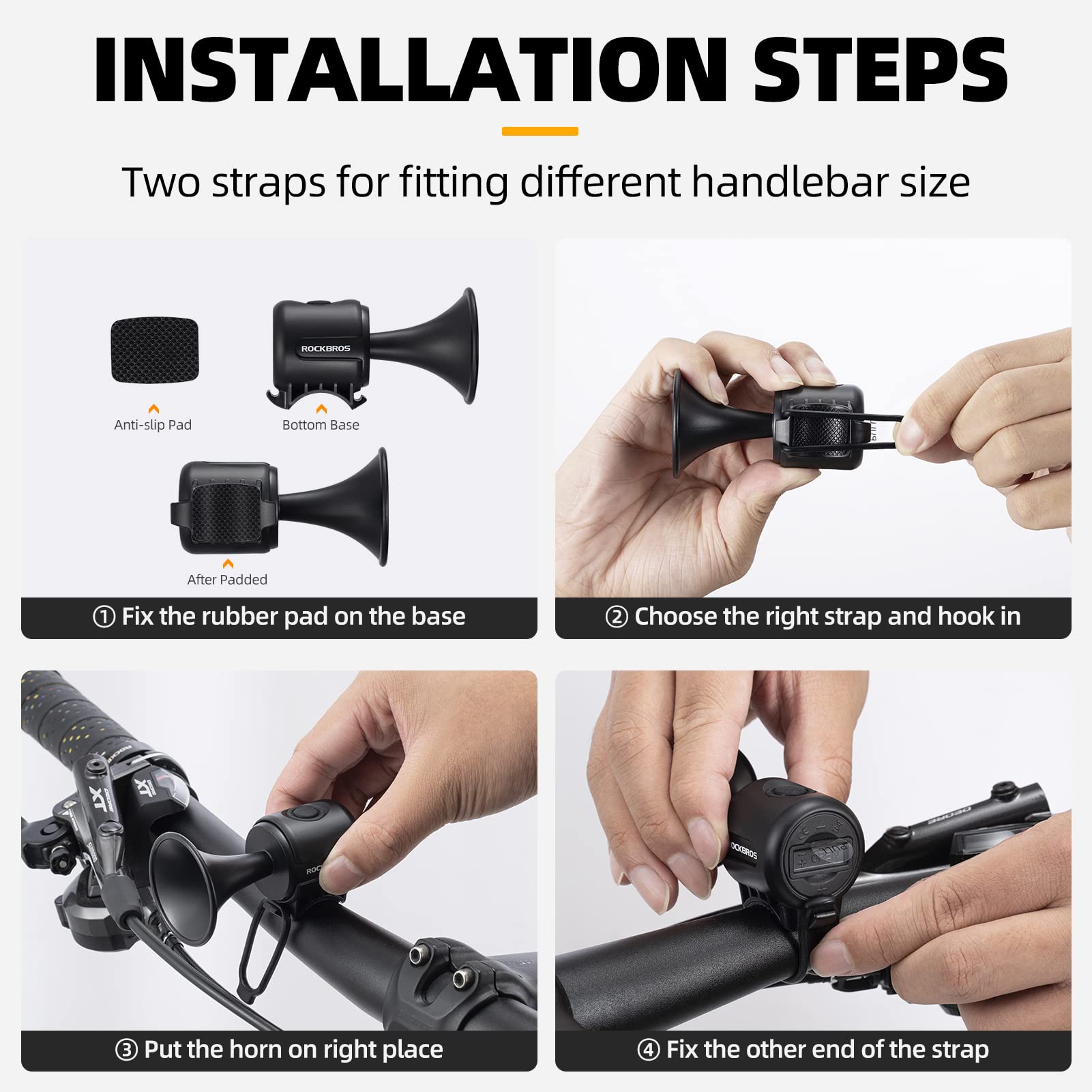 ROCKBROS Bike Bell Electric Bike Horn Waterproof 120dB