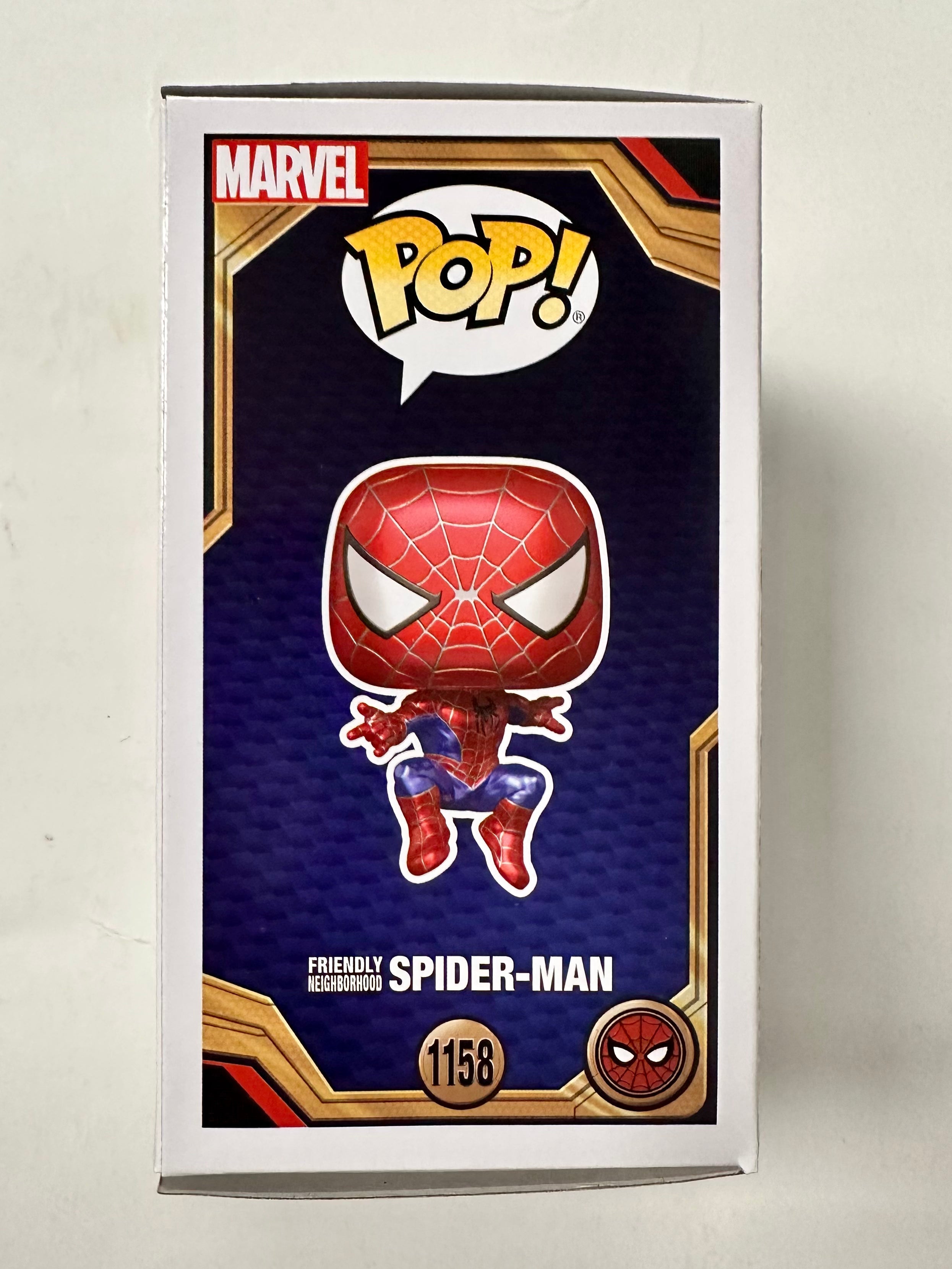 Funko Pop! Marvel Metallic Friendly Neighborhood Spider-Man #1158 No Way Home 2022 Exclusive