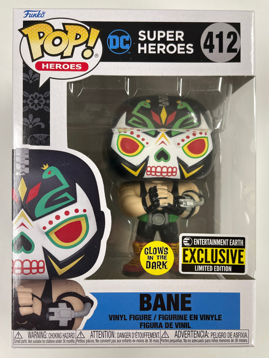 Funko Pop! DC Heroes Dia De Los Muertos Bane #412 Day Of The Dead Glow EE Exclusive