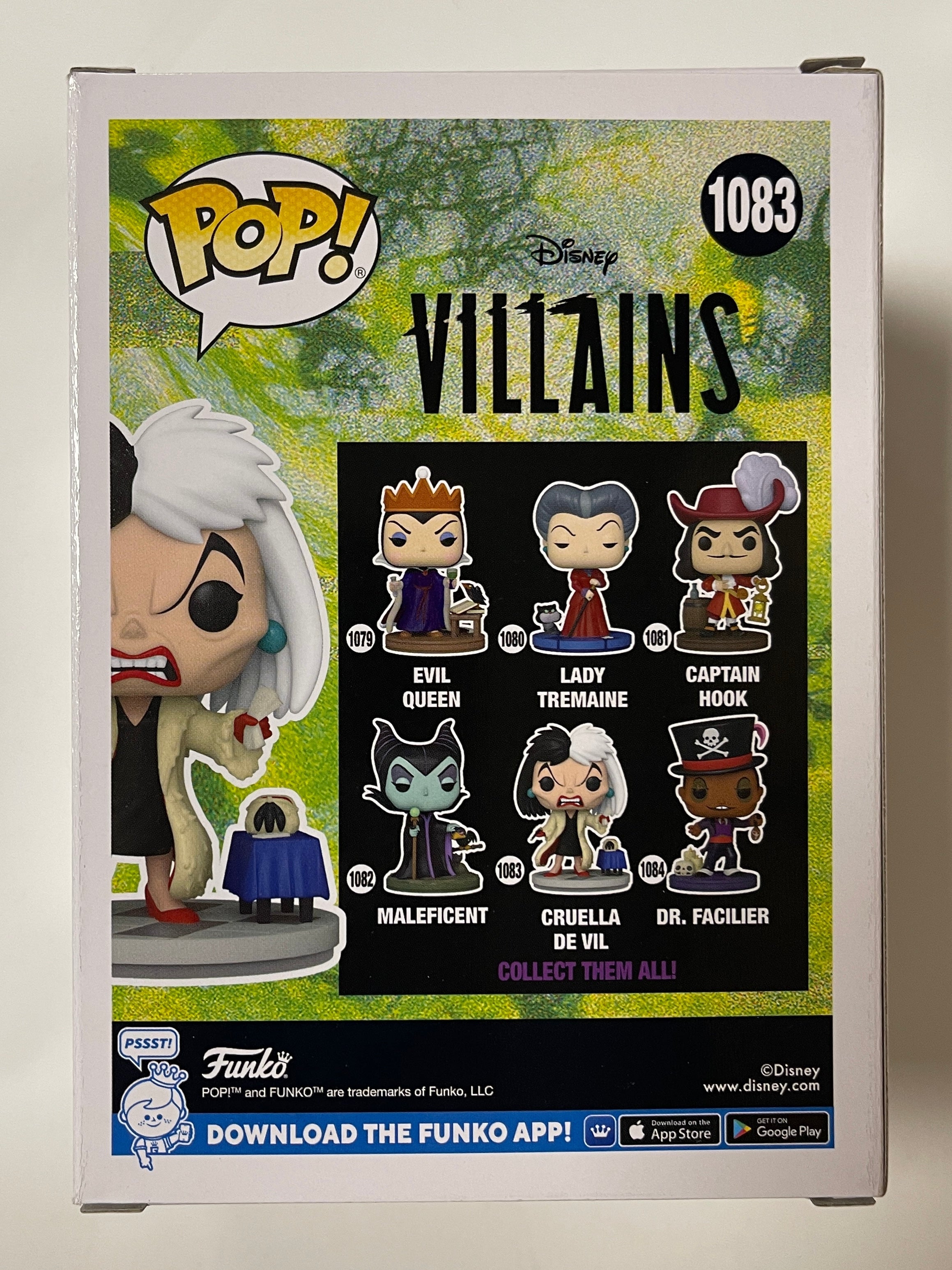 Funko Pop! Disney Cruella De Vil #1083 Ultimate Villains 101 Dalmatians 2022