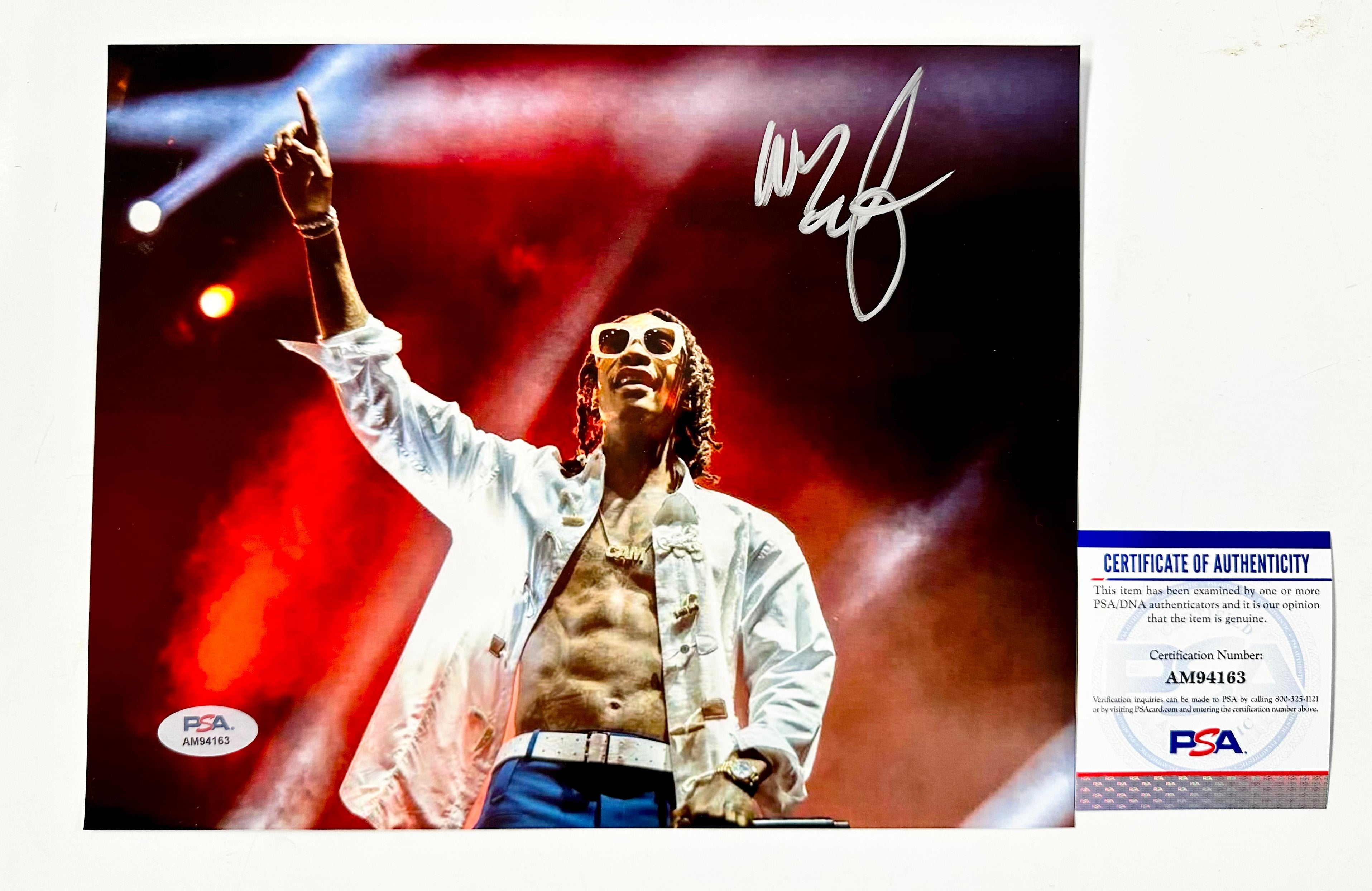 Rapper Wiz Khalifa Signed 8x10 Photo With PSA COA Pittsburgh Black & Yellow Kush