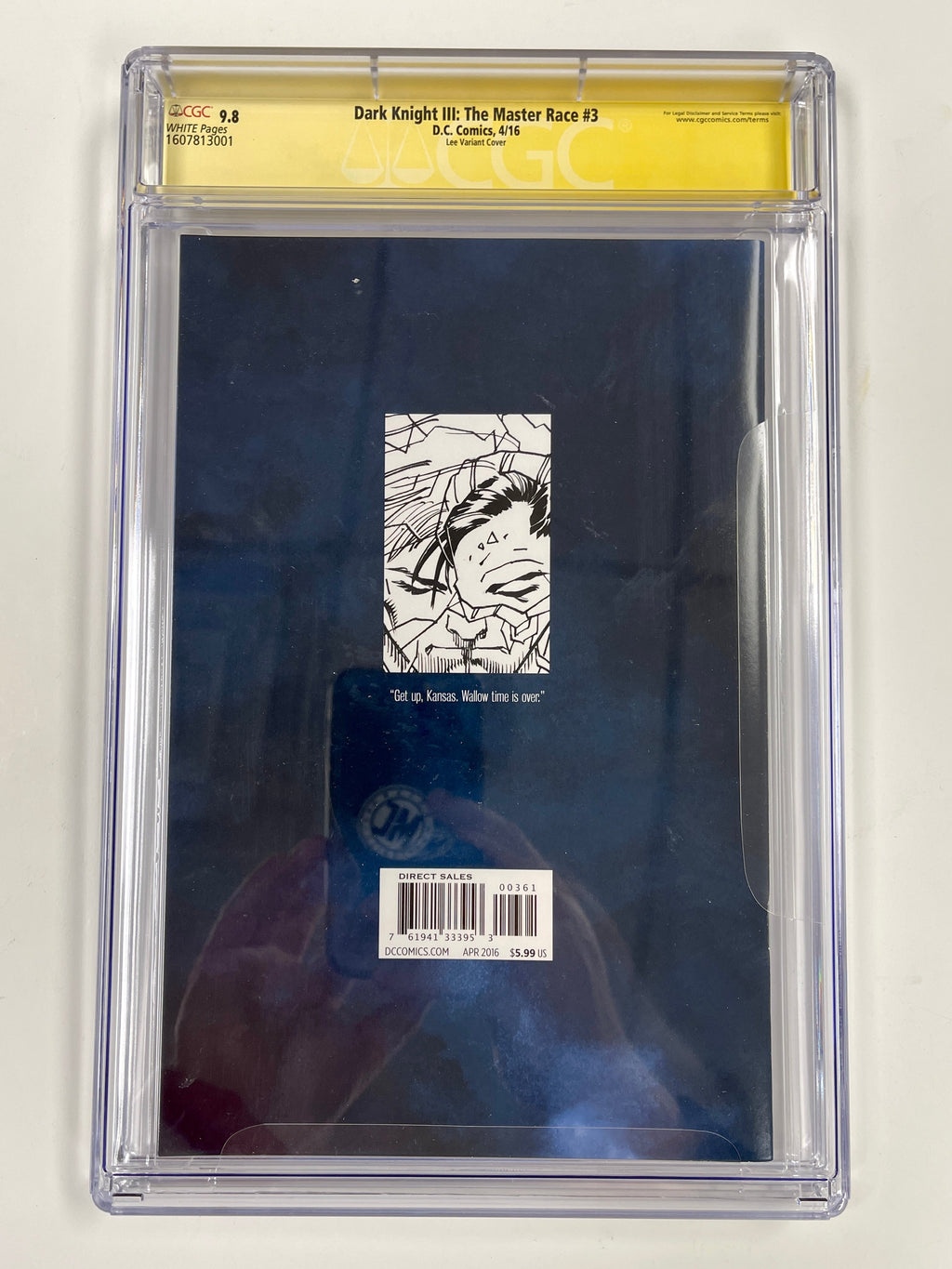Dark Knight III The Master Race #3 CGC 9.8 SS 1:500 Sketch X5 Lee Miller Kubert