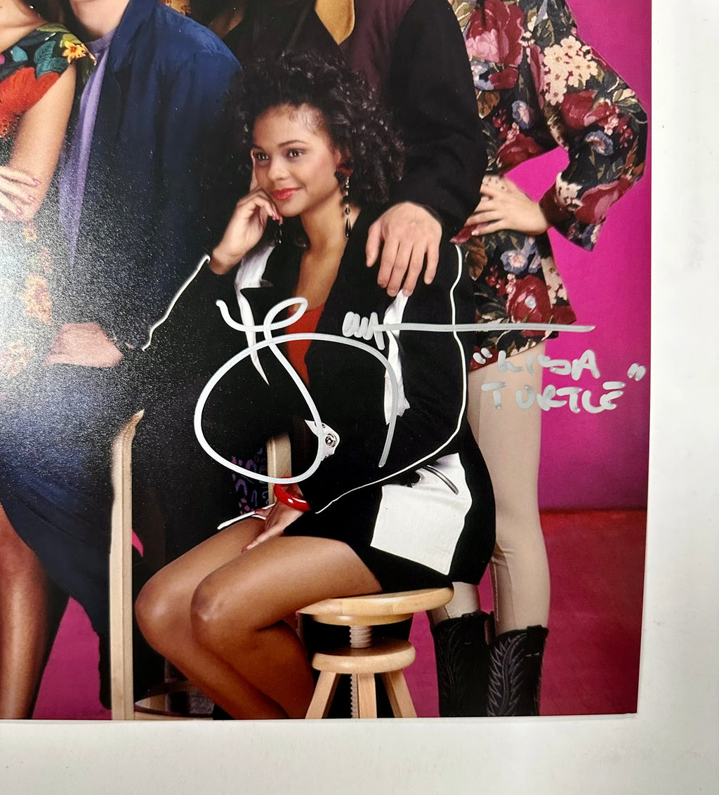 Lark Voorhees Signed Lisa Turtle Saved By The Bell 11x14 Matte Photo Framed With JSA COA