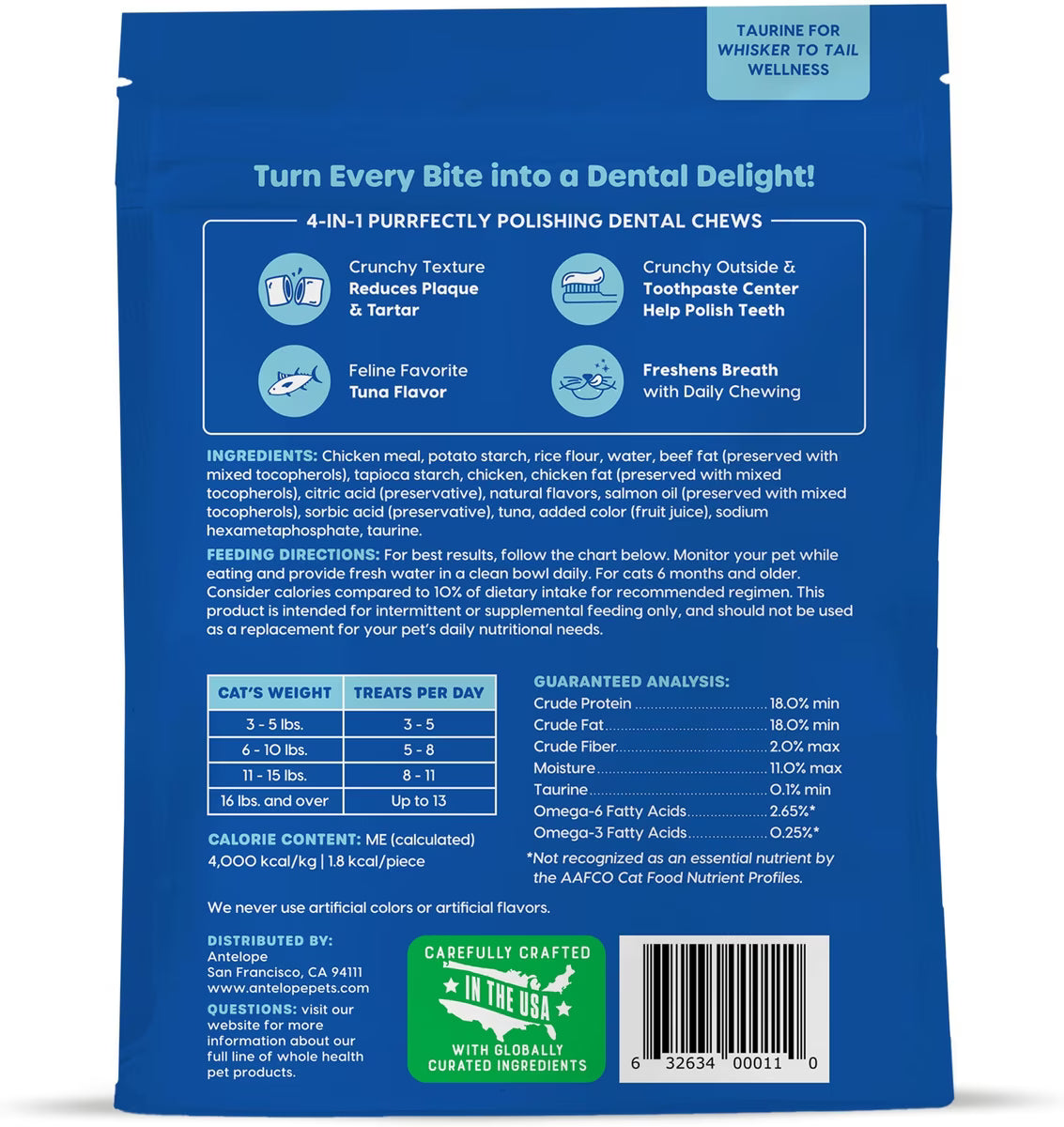 Ark Naturals Cleaning Tuna Kiss Meow, 6 oz (Pack of 6) - Cat Dental Treats