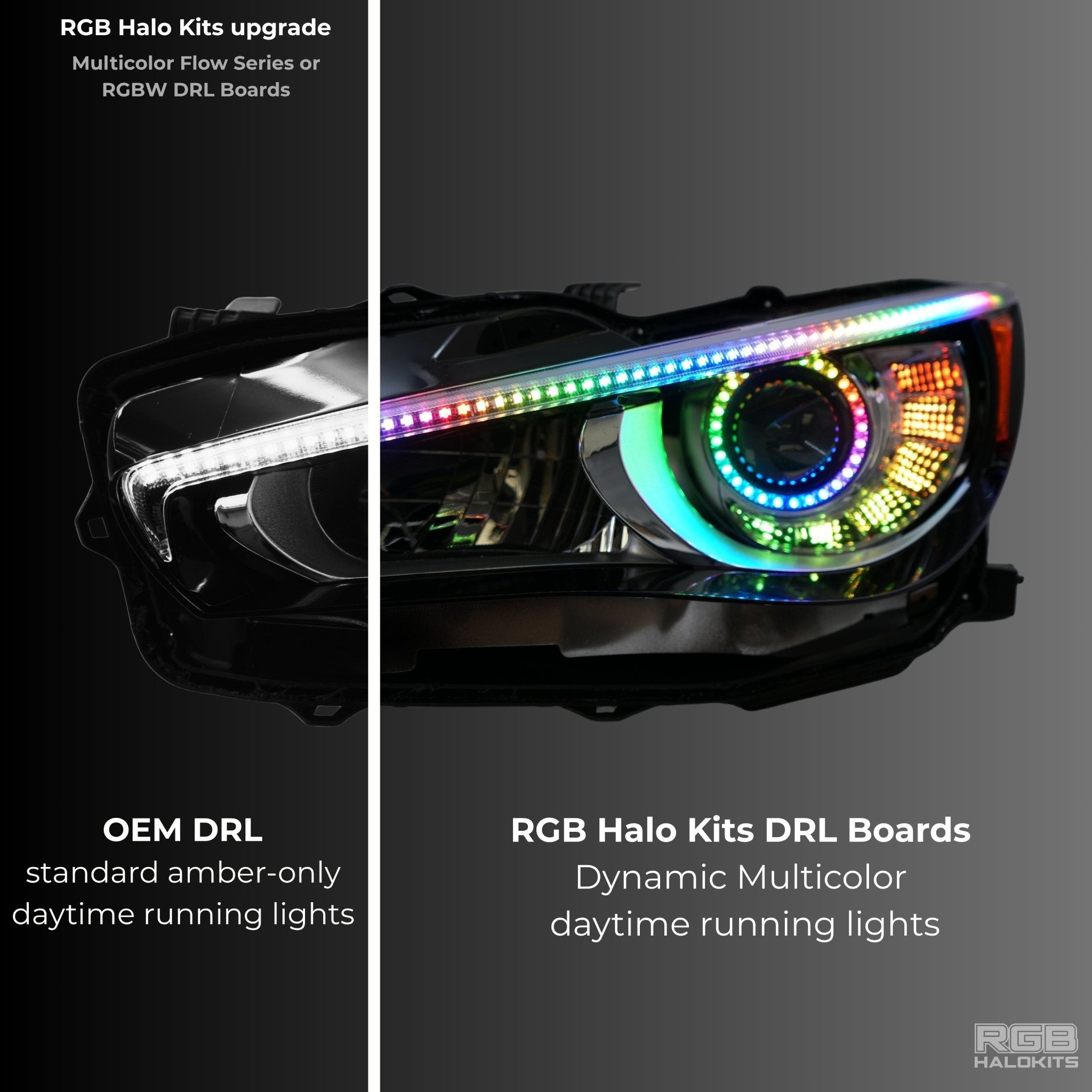 Infiniti Q50 Multicolor Flow DRL Boards (2014 - 2024) - PhishStones Products