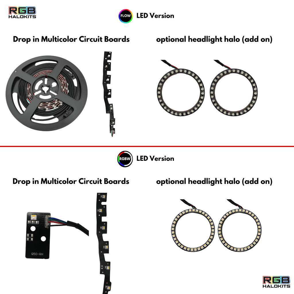 Infiniti Q50 Multicolor Flow DRL Boards (2014 - 2024) - PhishStones Products