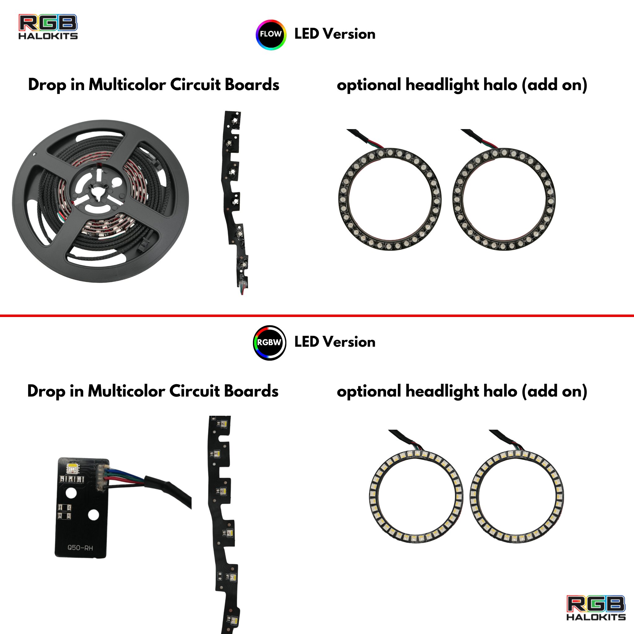 Infiniti Q50 Multicolor Flow DRL Boards (2014 - 2024) - PhishStones Products