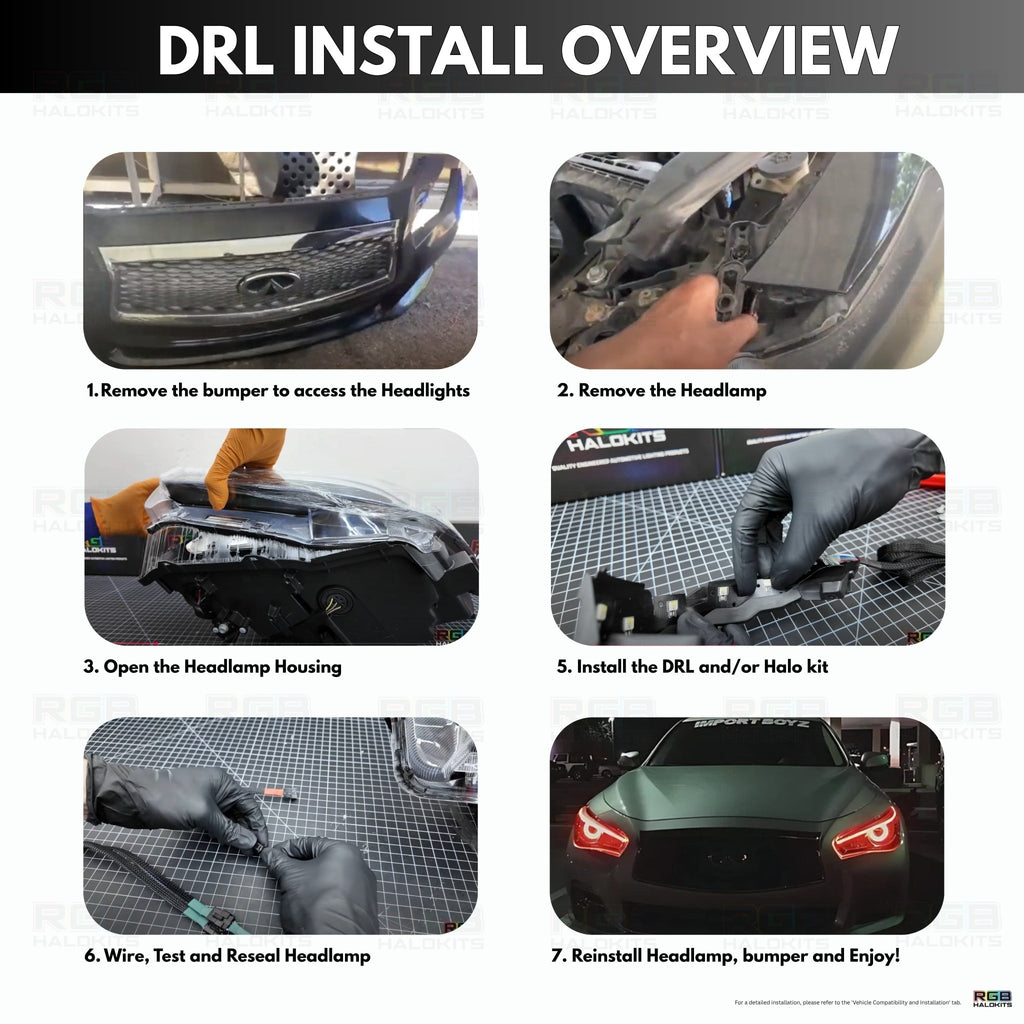 Infiniti Q50 Multicolor Flow DRL Boards (2014 - 2024) - PhishStones Products