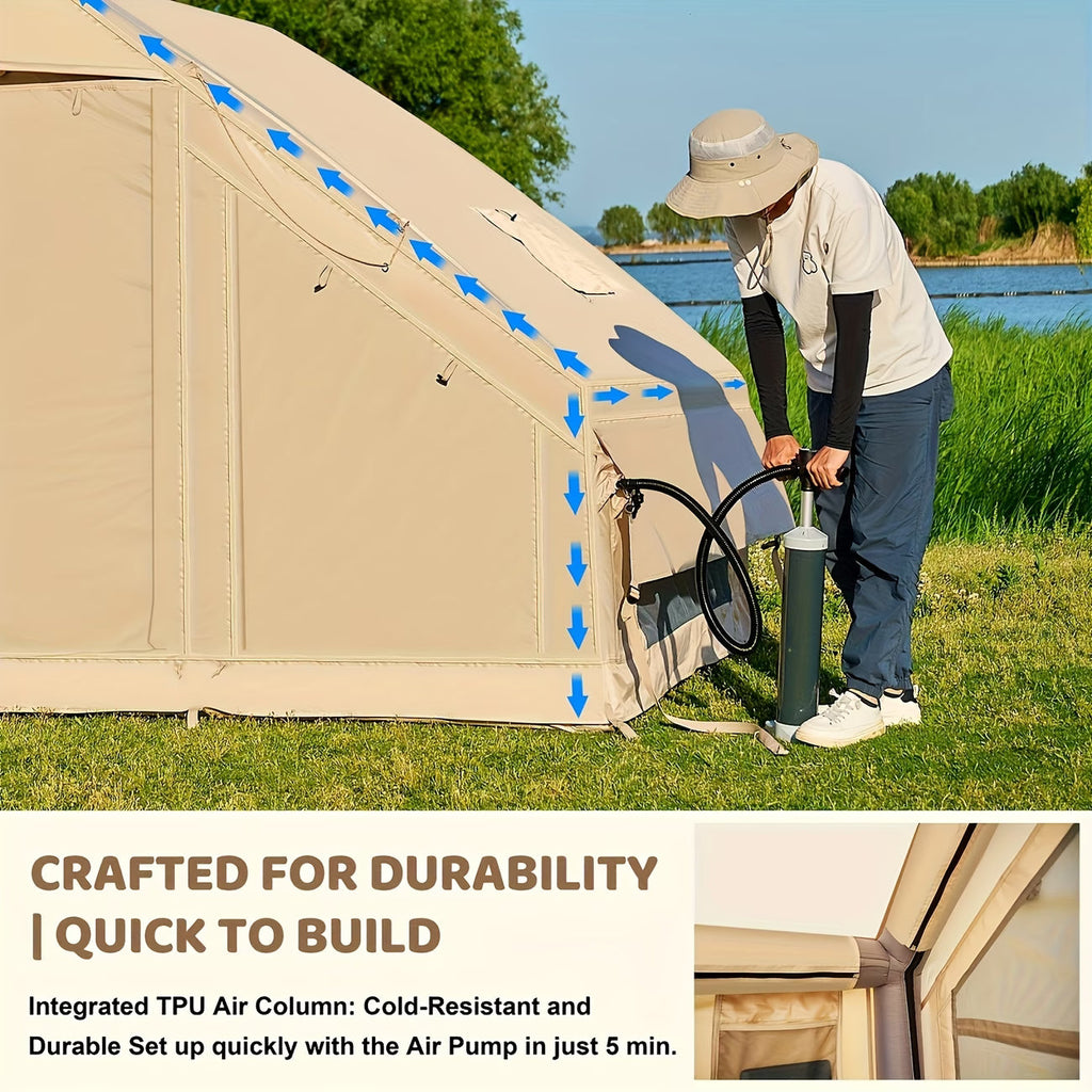 nflatable Camping Tent for 4-6 Person,4 Season Camping Tent, Large Luxury Air Tent