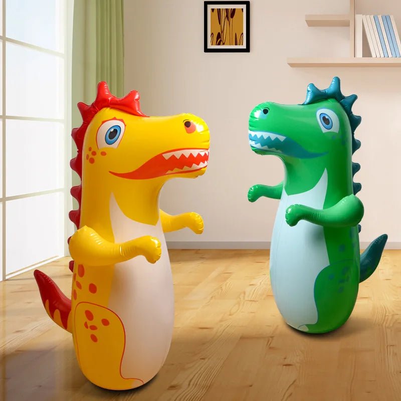 Inflatable Punching Bag for Kids and Adults – 90 cm / 35.4 in Standing Tumbler Boxing Toy with Dinosaur Design - PhishStones Products