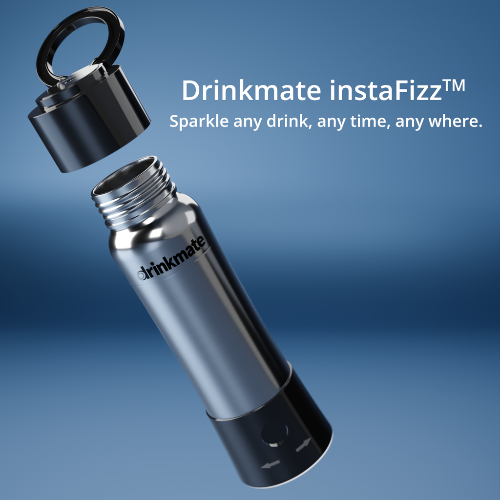 instaFizz Stainless Steel Carbonation Bottle Bundle with 10x 8g CO2 Cartridges and Silicone Sleeve