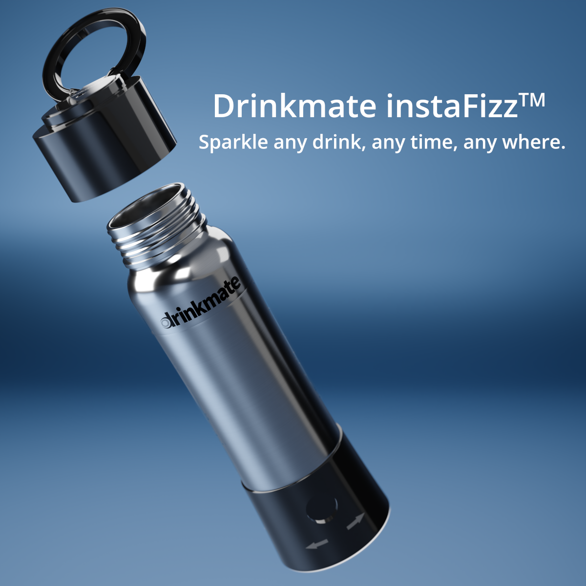 instaFizz Stainless Steel Carbonation Bottle Bundle with 10x 8g CO2 Cartridges and Silicone Sleeve