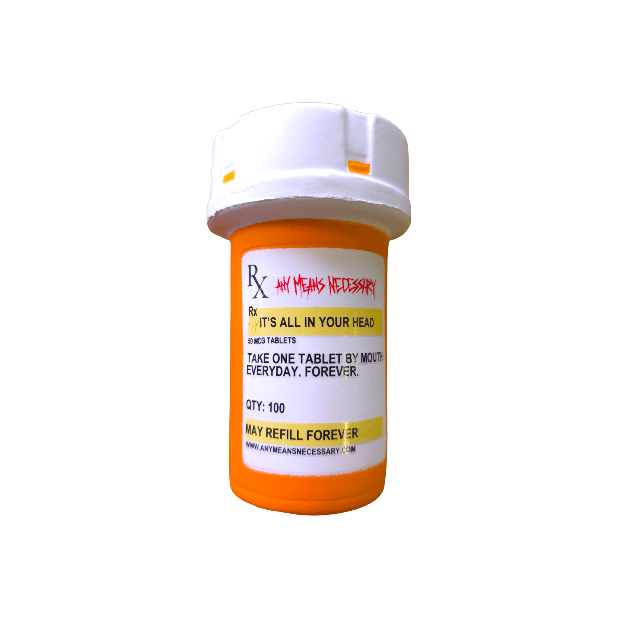 It's All In Your Head Pill Bottle (Stress Ball) - PhishStones Products