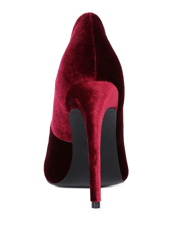 Janessa Velvet Stiletto Heel Pumps - PhishStones Products