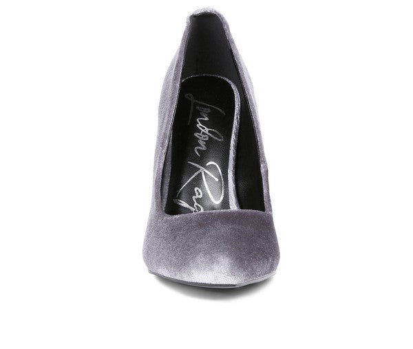 Janessa Velvet Stiletto Heel Pumps - PhishStones Products