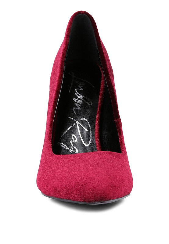 Janessa Velvet Stiletto Heel Pumps - PhishStones Products