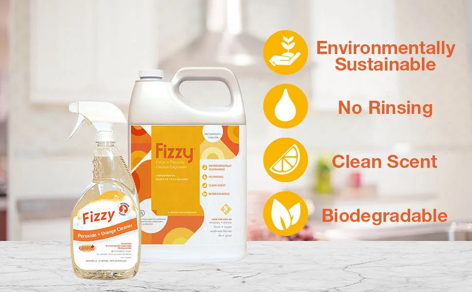 Fizzy Peroxide Citrus Powered Cleaner Degreaser 1:64, 1 Gallon