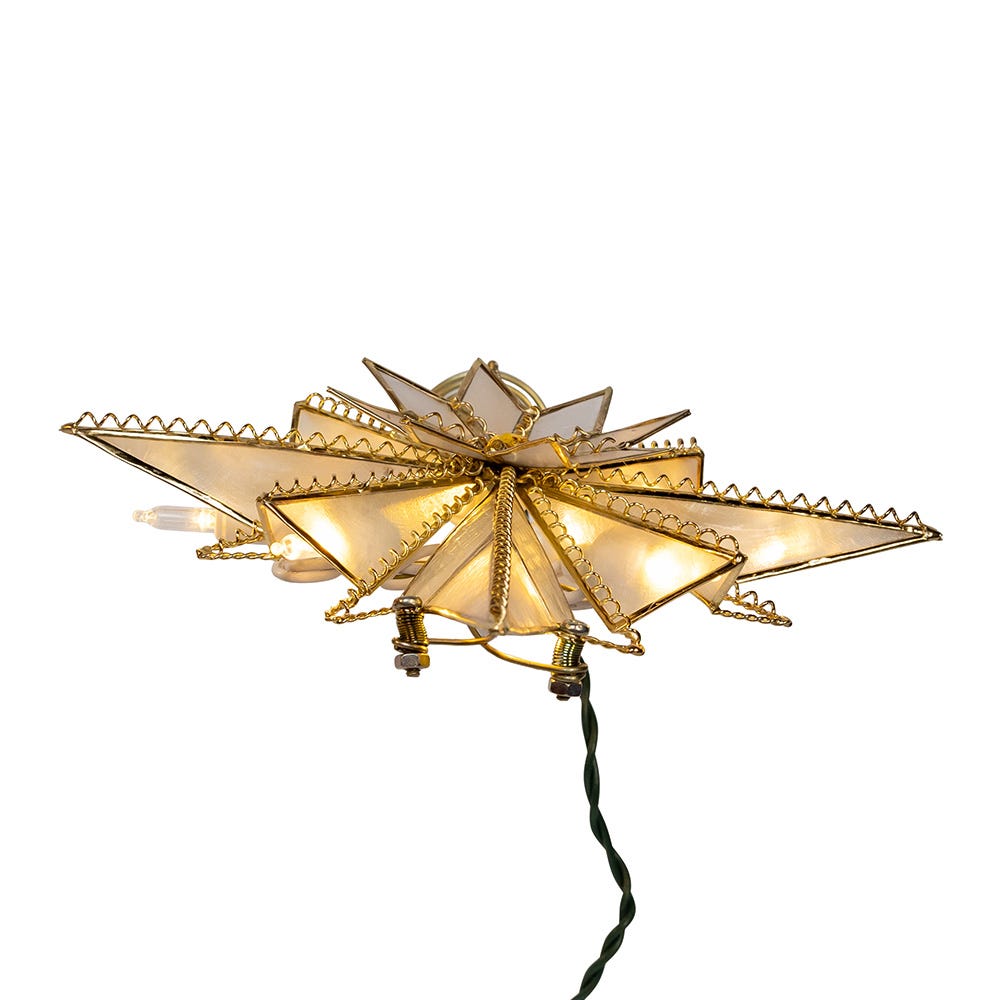 Glistening LED Capiz Bethlehem Star Treetop