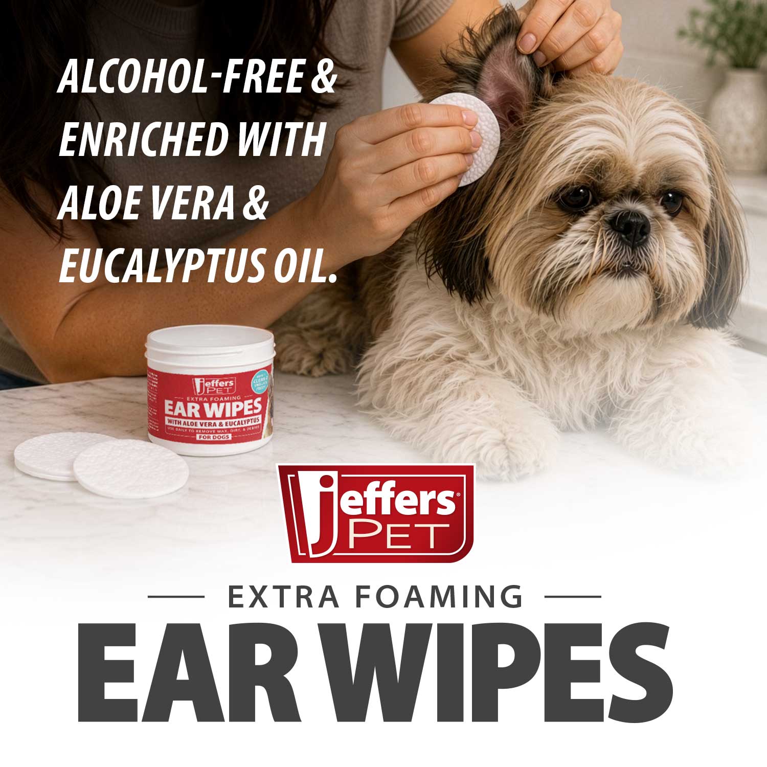 Jeffers Dog Ear Cleaning Wipes, 100 Count