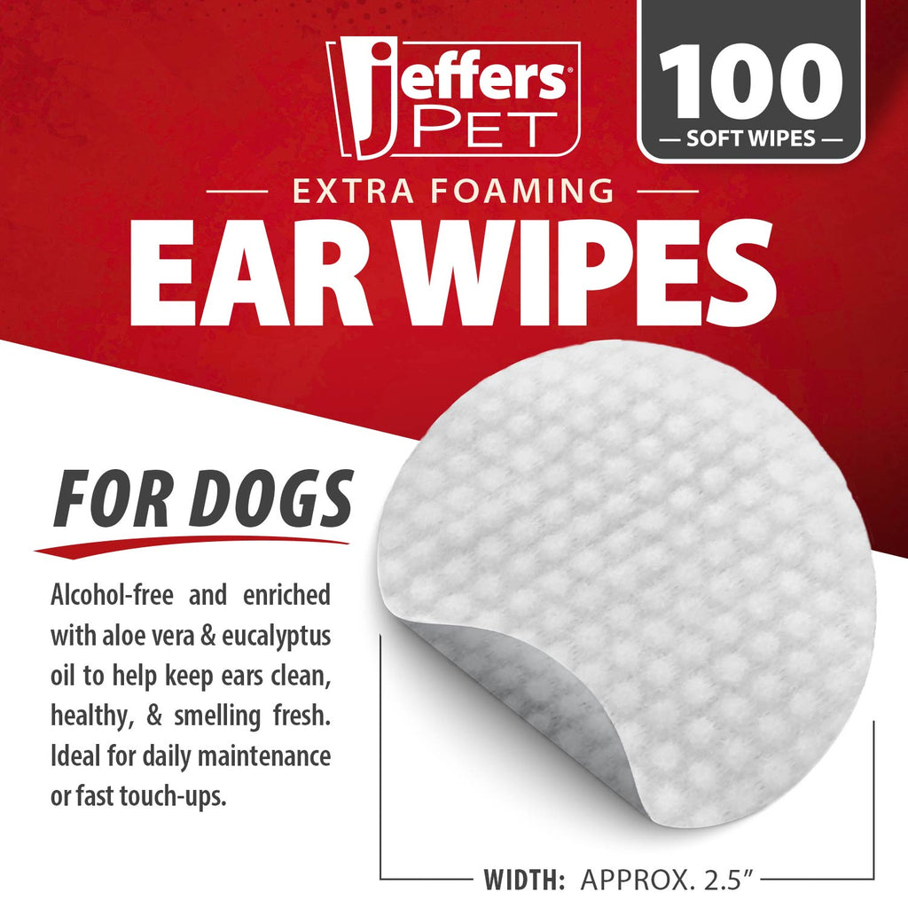 Jeffers Dog Ear Cleaning Wipes, 100 Count