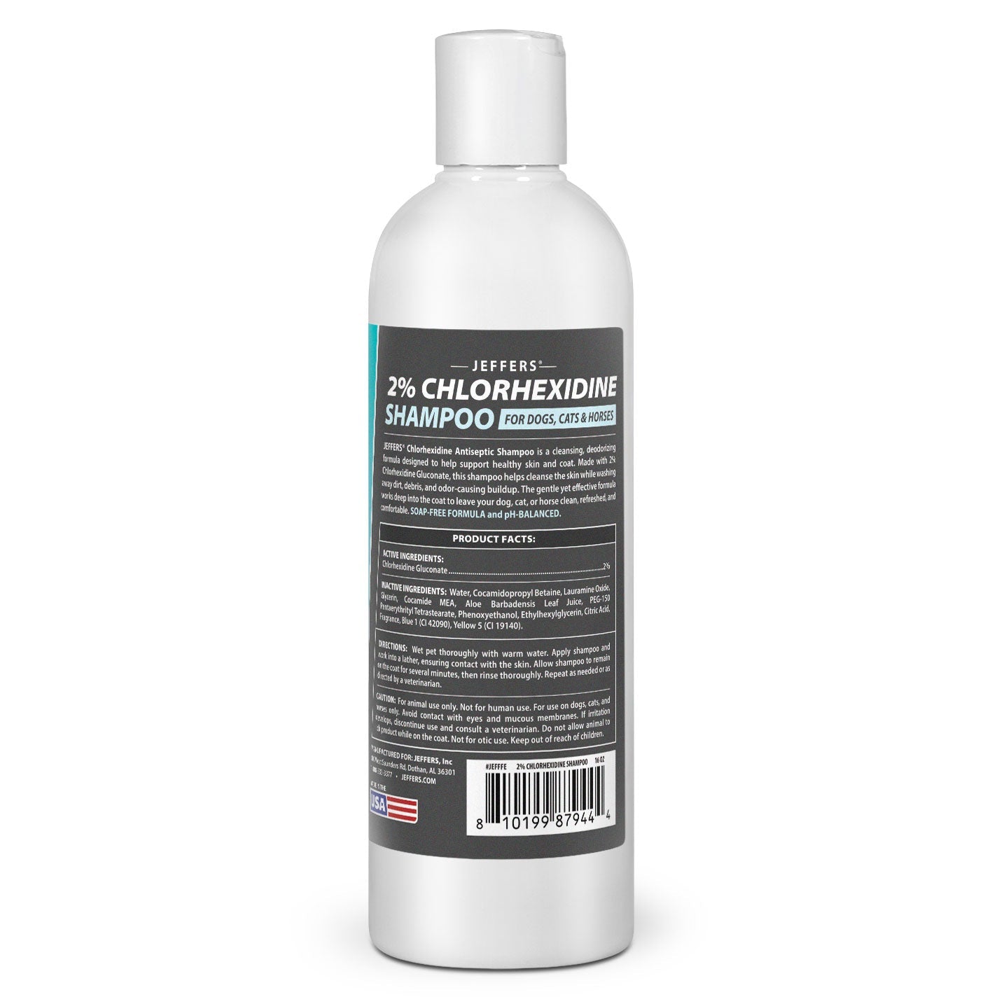 Jeffers Medicated 2% Chlorhexidine Shampoo for Dogs, Cats & Horses