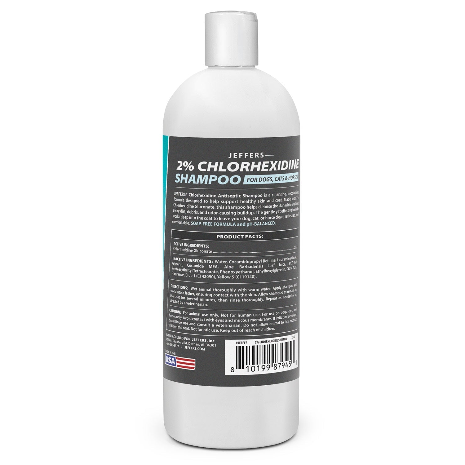 Jeffers Medicated 2% Chlorhexidine Shampoo for Dogs, Cats & Horses