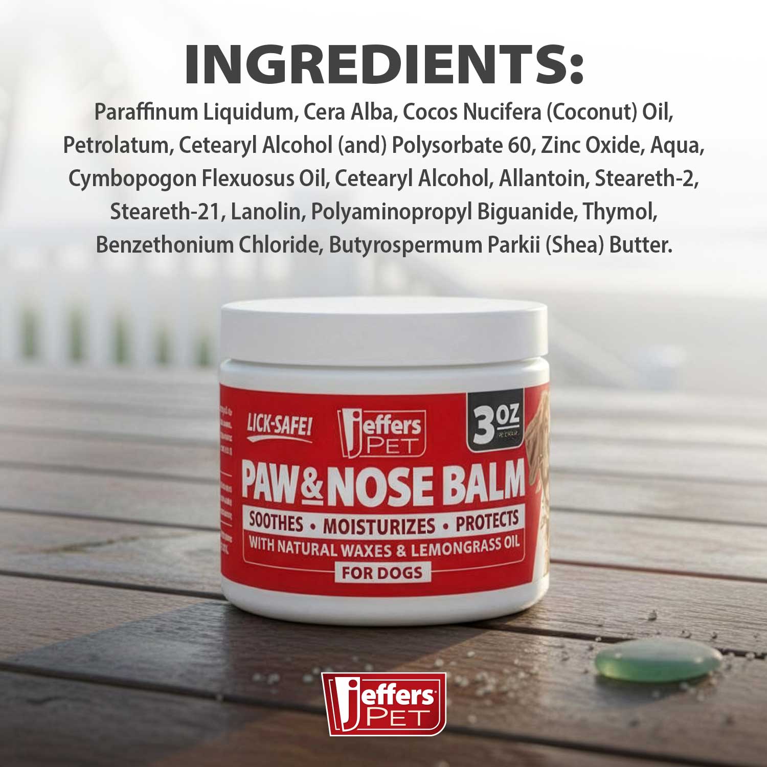Jeffers Paw and Nose Protection Balm for Dogs, 3 ounce