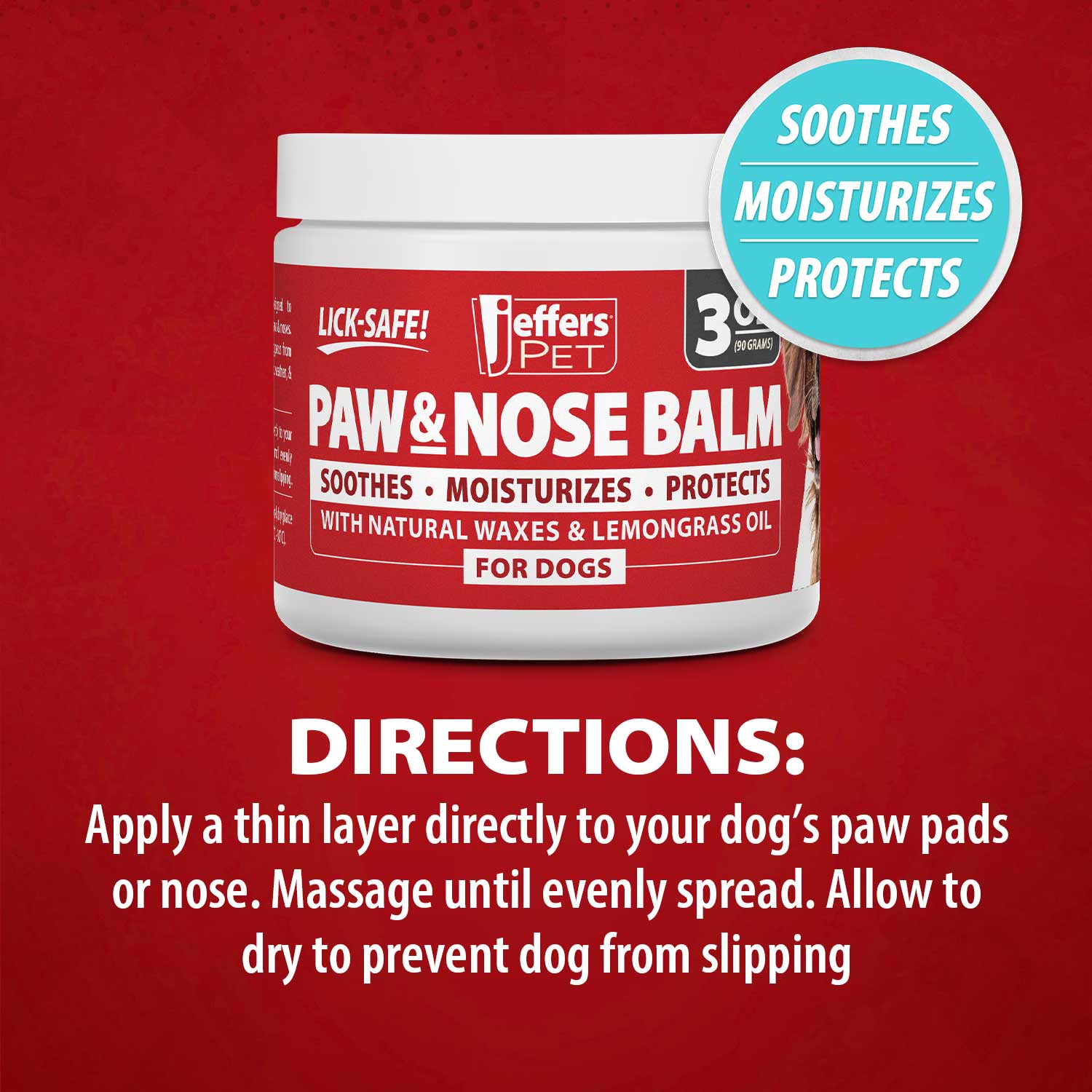 Jeffers Paw and Nose Protection Balm for Dogs, 3 ounce
