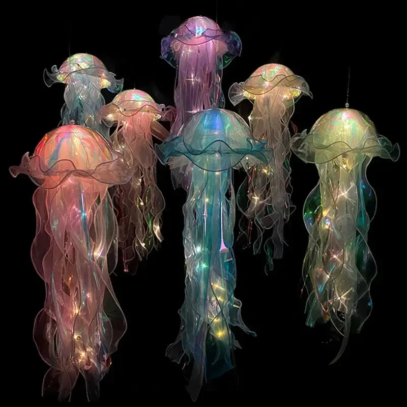 Jellyfish LED Lantern Night Light - Hanging Ocean Mermaid Bedroom & Party Decor for Kids - PhishStones Products