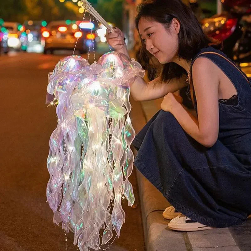 Jellyfish LED Lantern Night Light - Hanging Ocean Mermaid Bedroom & Party Decor for Kids - PhishStones Products