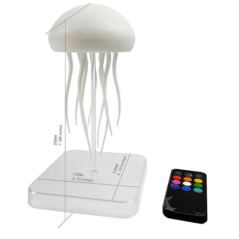 Jellyfish LED Night Light Touch Rechargeable USB - C Mood Lamp with Remote Color - Changing Ambient Light for Bedroom & Kids - PhishStones Products