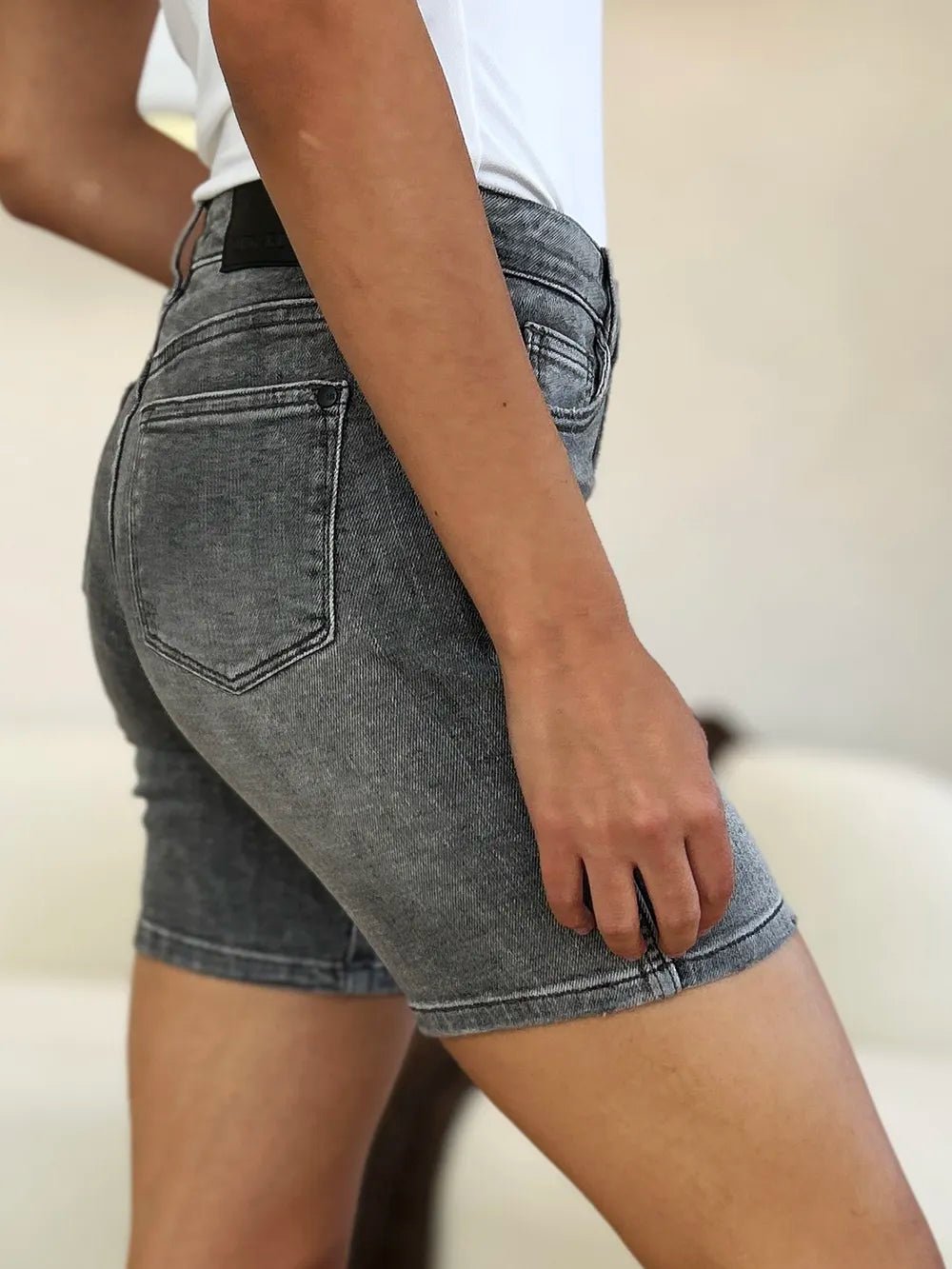 Judy Blue Full Size High Waist Washed Denim Shorts - PhishStones Products