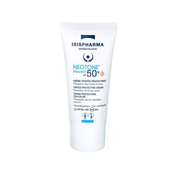 Isis Pharma Neotone SPF 50+ Mineral Tinted Sunscreen Cream: UVA/UVB Broad Spectrum Protection for Sensitive Skin, Even Skin Tone, Medium Tint, 30ml