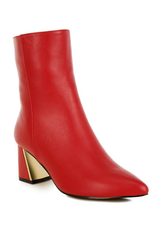 Kaira Metallic Accent Heel High Ankle Boots - PhishStones Products