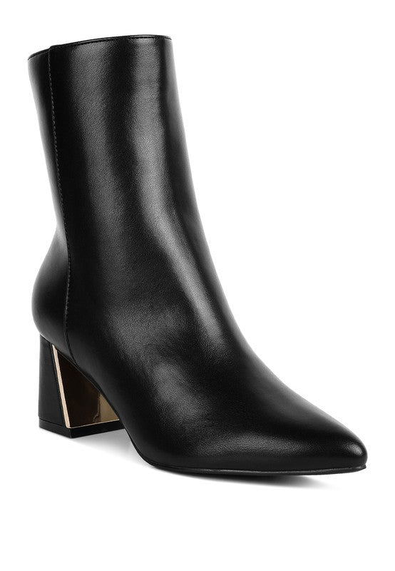 Kaira Metallic Accent Heel High Ankle Boots - PhishStones Products
