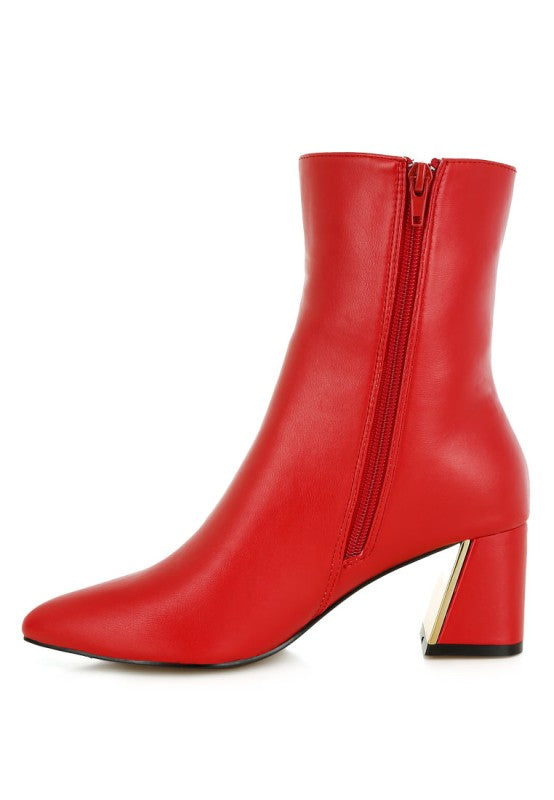 Kaira Metallic Accent Heel High Ankle Boots - PhishStones Products