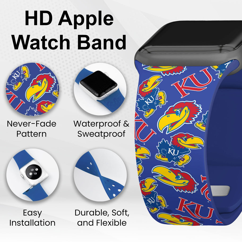 Kansas Jayhawks HD Apple Watch Band - PhishStones Products