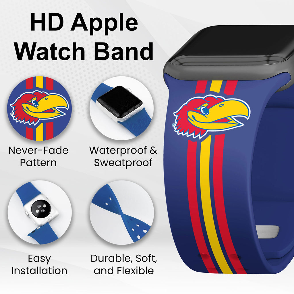 Kansas Jayhawks HD Apple Watch Band - PhishStones Products