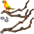 kathson Natural Parrot Perch Bird Stand Pole Wild Grape Stick Paw Grinding Fork Parakeet Climbing Standing Branches Toy Chewable Cage Accessories for Small Budgies Cockatiels Lovebirds 2PCS - PhishStones Products